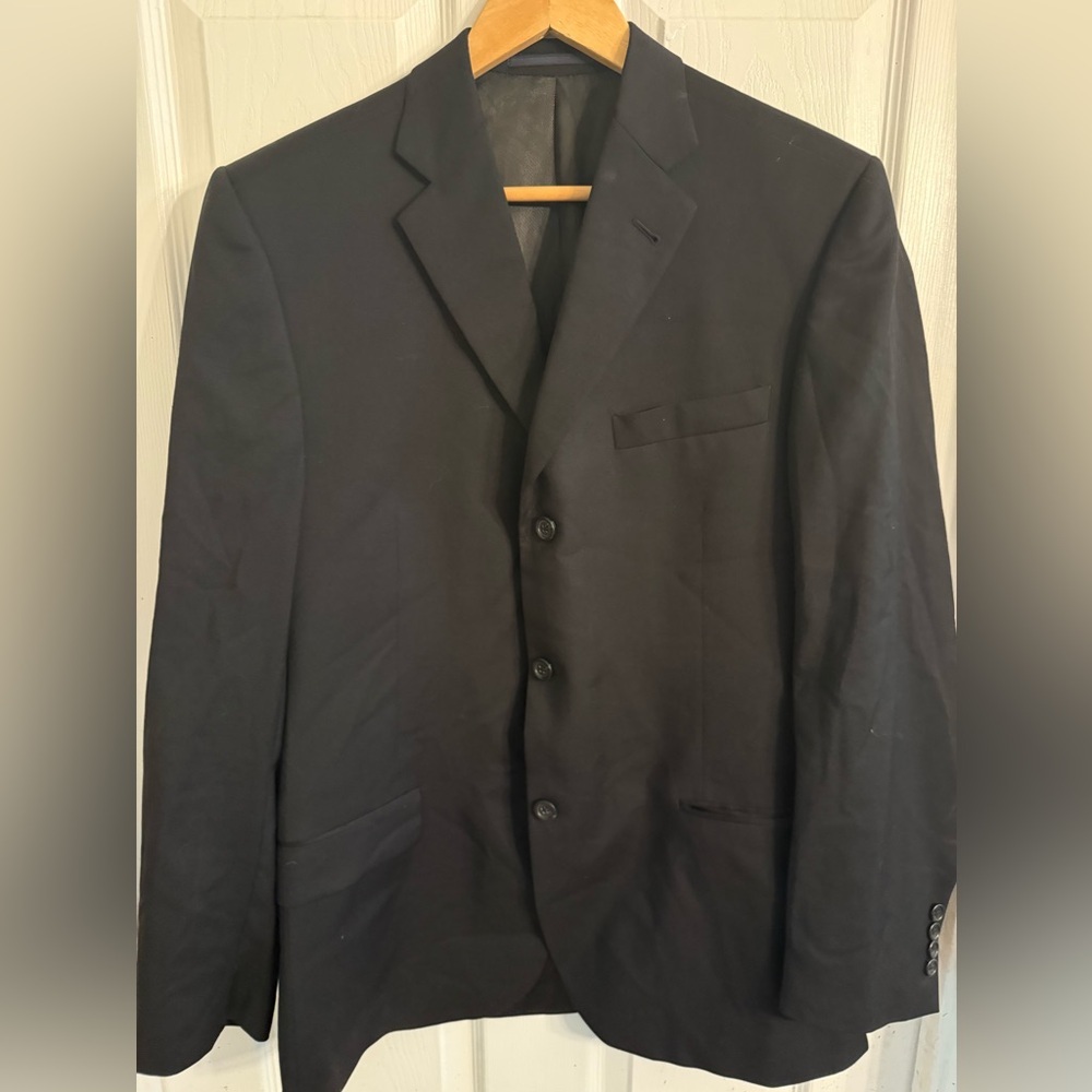 Burberry Black 100% Wool Lightweight Men's Blazer 42 Long